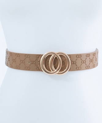 Double O Shape Sized Belt BT320080 TAN